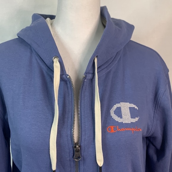 Champion Blue Hooded Zip Up Sweatshirt- NWT - Picture 3 of 16